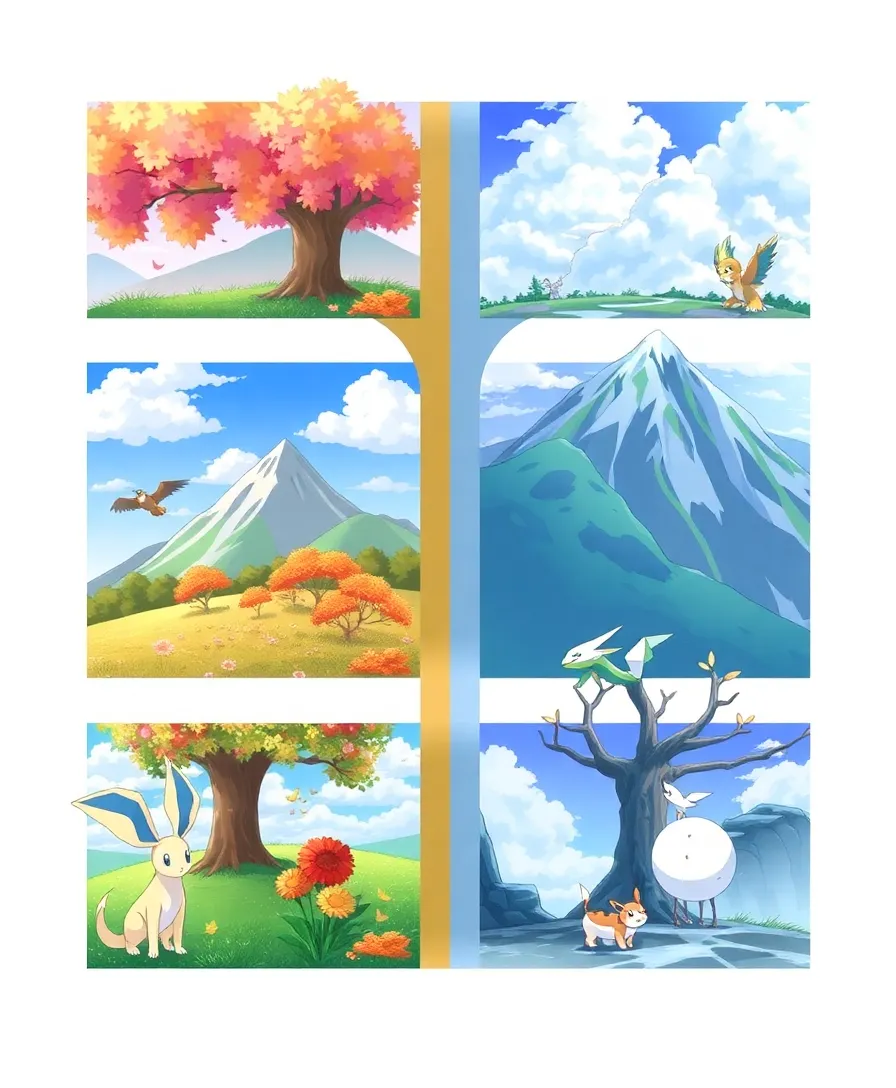 7 Stunning Pokemon Art Pieces That Will Make You Want to Catch 'Em All! - 10. Seasons of Change: A Pokémon Year