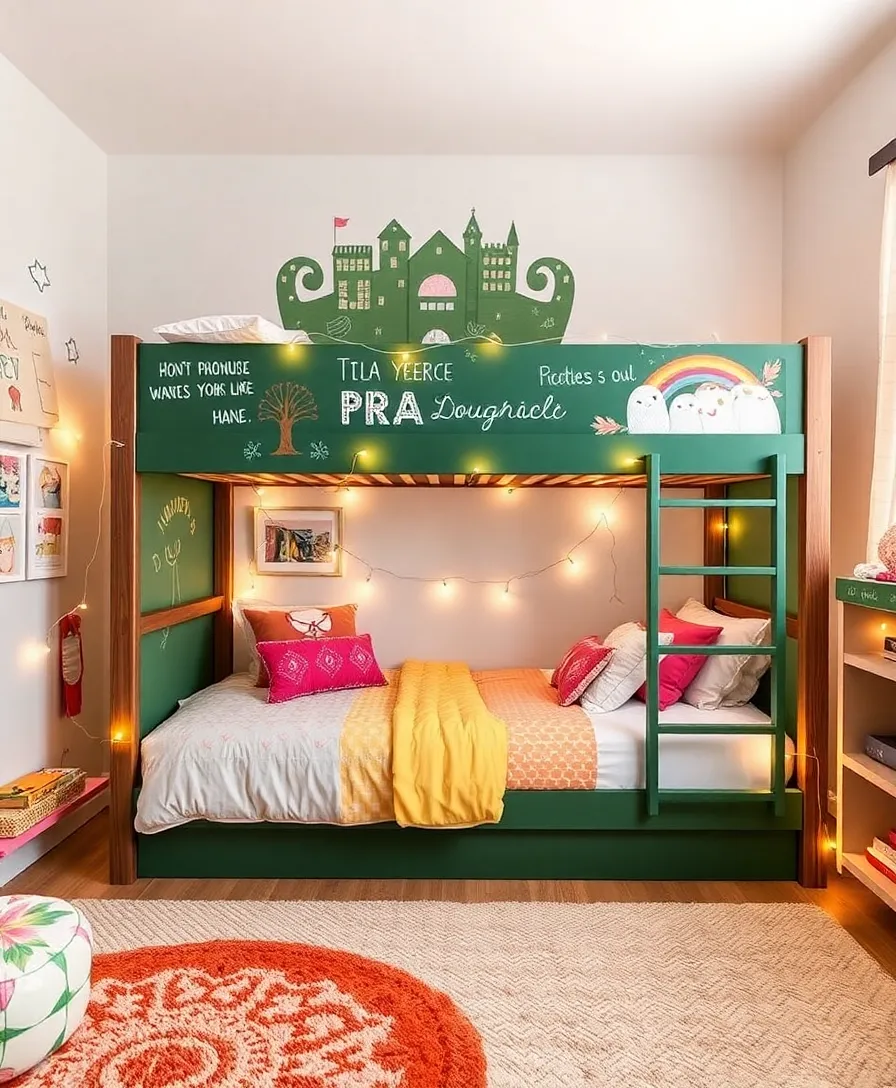 17 Adorable Greenboard Kids Room Ideas That'll Make Your Children Smile (Don't Miss #5!) - 6. Greenboard Themed Bunk Bed