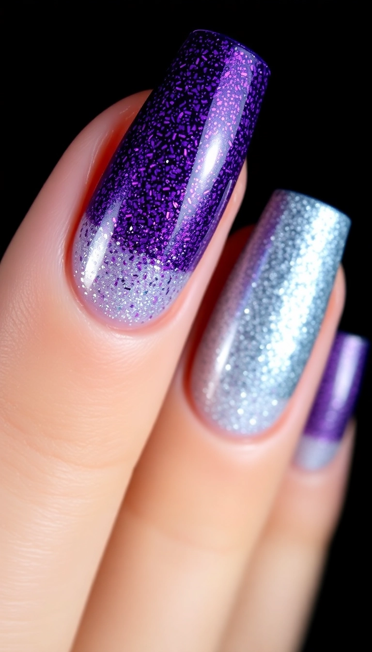 23 Gorgeous Acrylic Nail Ideas That'll Make Heads Turn (Especially #8!) - 19. Gradient Glitter