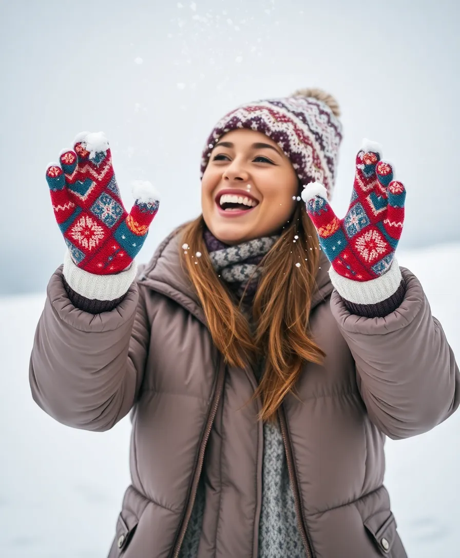 20 Après Ski Style Outfits That'll Make You the Star of the Slopes (You Won't Believe #12!) - 15. Fun Printed Mittens