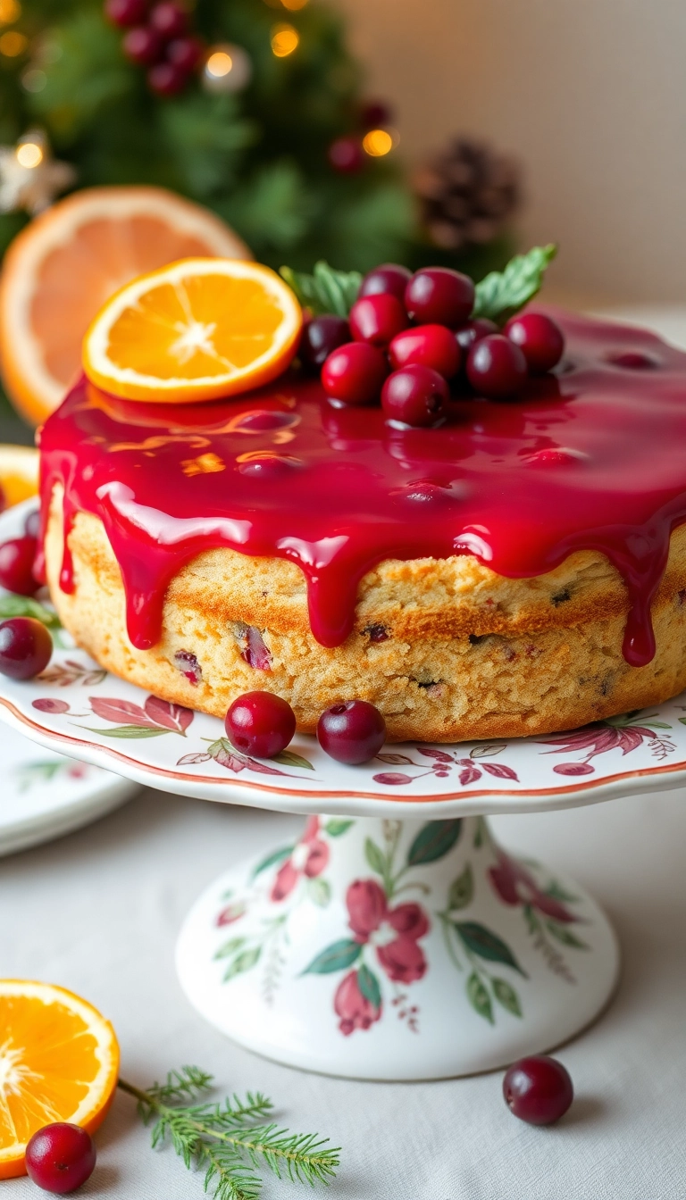 20 Stunning Christmas Cake Designs That Will Wow Your Guests (Number 7 Is a Showstopper!) - 20. Cranberry Orange Shortbread Cake