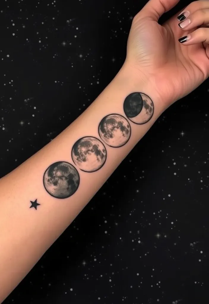 15 Stunning Moon Tattoo Designs That Will Inspire Your Next Ink Adventure! - 2. Lunar Phases