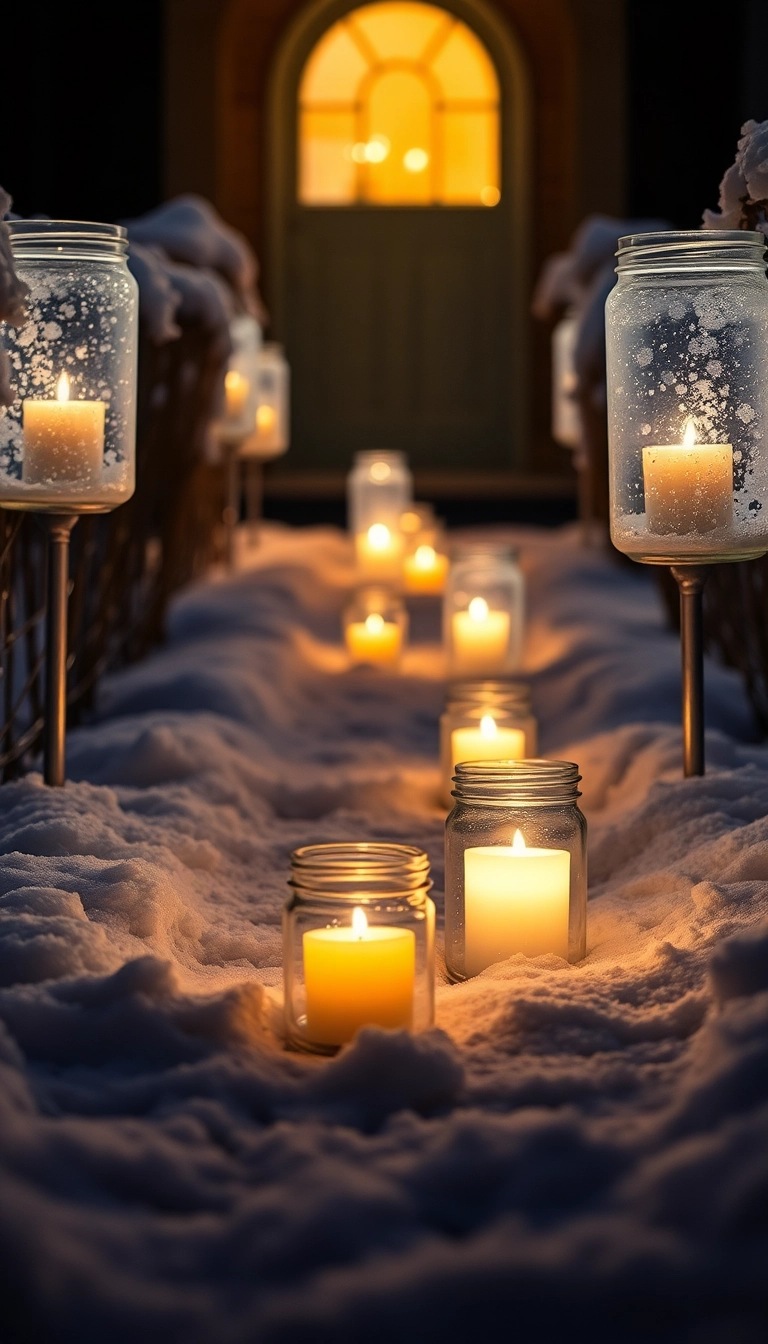 21 DIY Outdoor Christmas Decorations Ideas That Will Make Your Neighbors Jealous! - 13. Winter Wonderland Path Lights