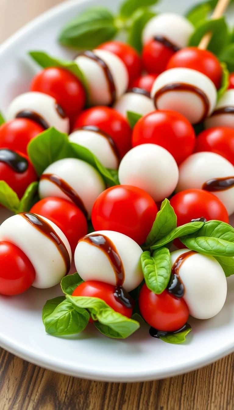 24 Christmas Snacks That Will Steal the Show at Your Holiday Party! - 2. Mini Caprese Skewers