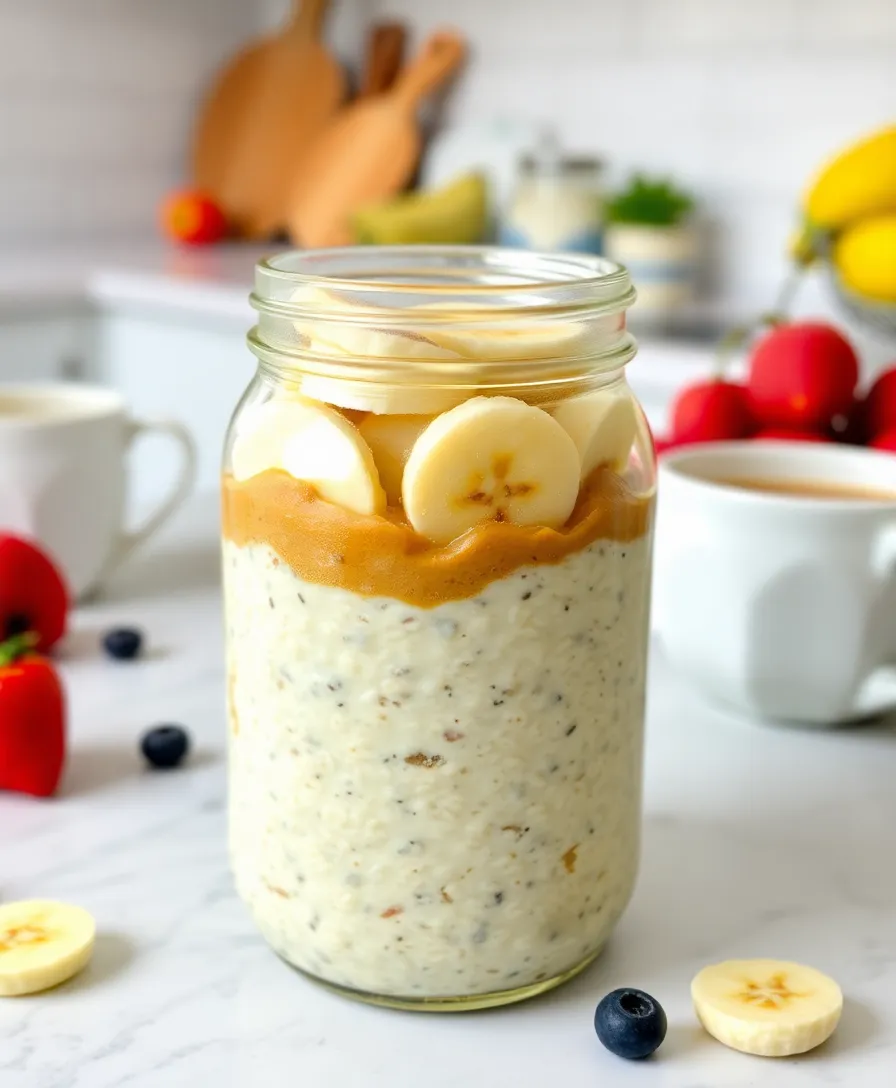 20 Meal Prep Magic: Weeknight Recipes Inspo for Stress-Free Cooking - 13. Peanut Butter Banana Overnight Oats