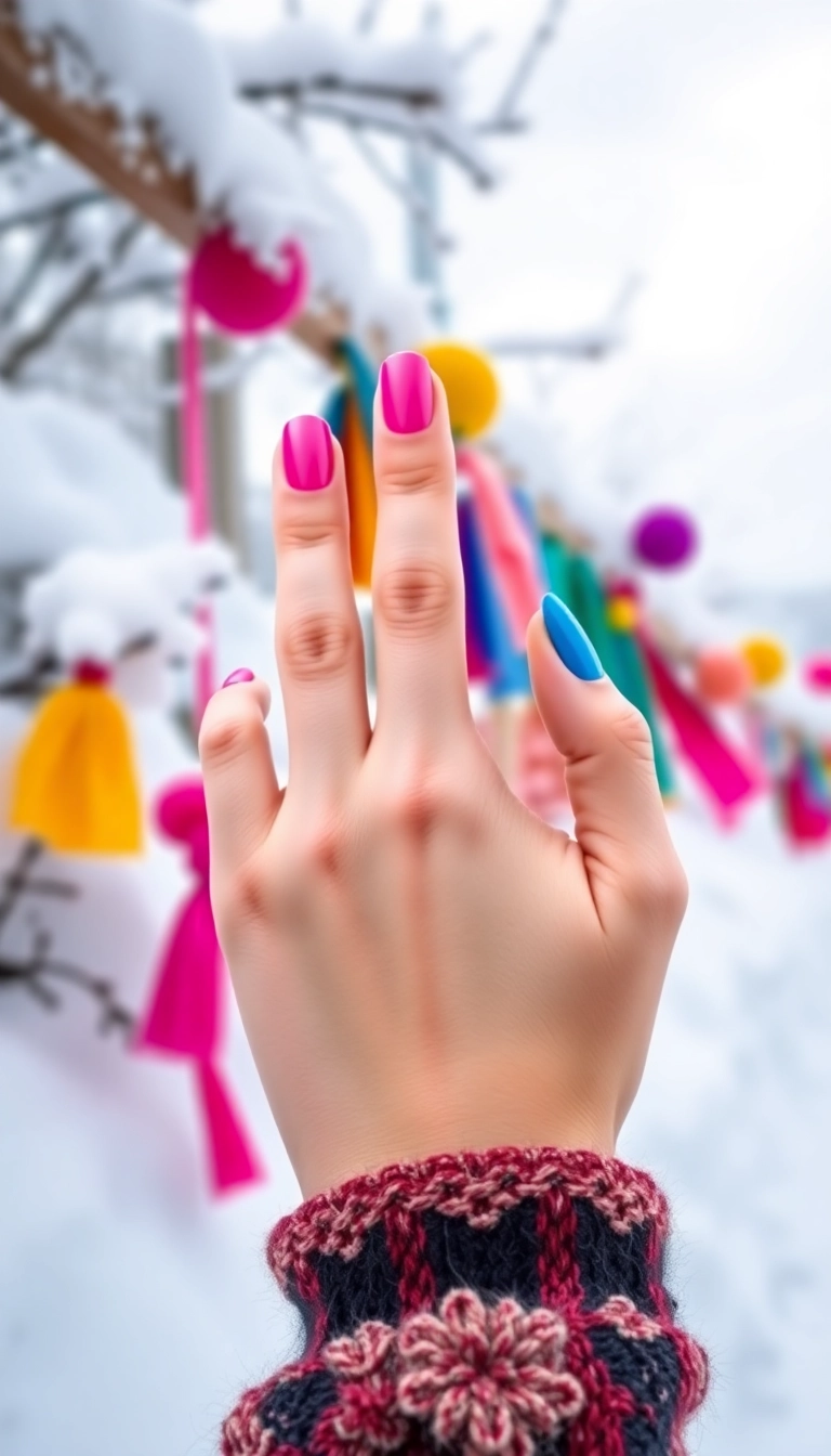 20 Fun Winter Nail Designs That Will Make You Want to Show Off Your Hands! - 15. Bright and Bold Colors