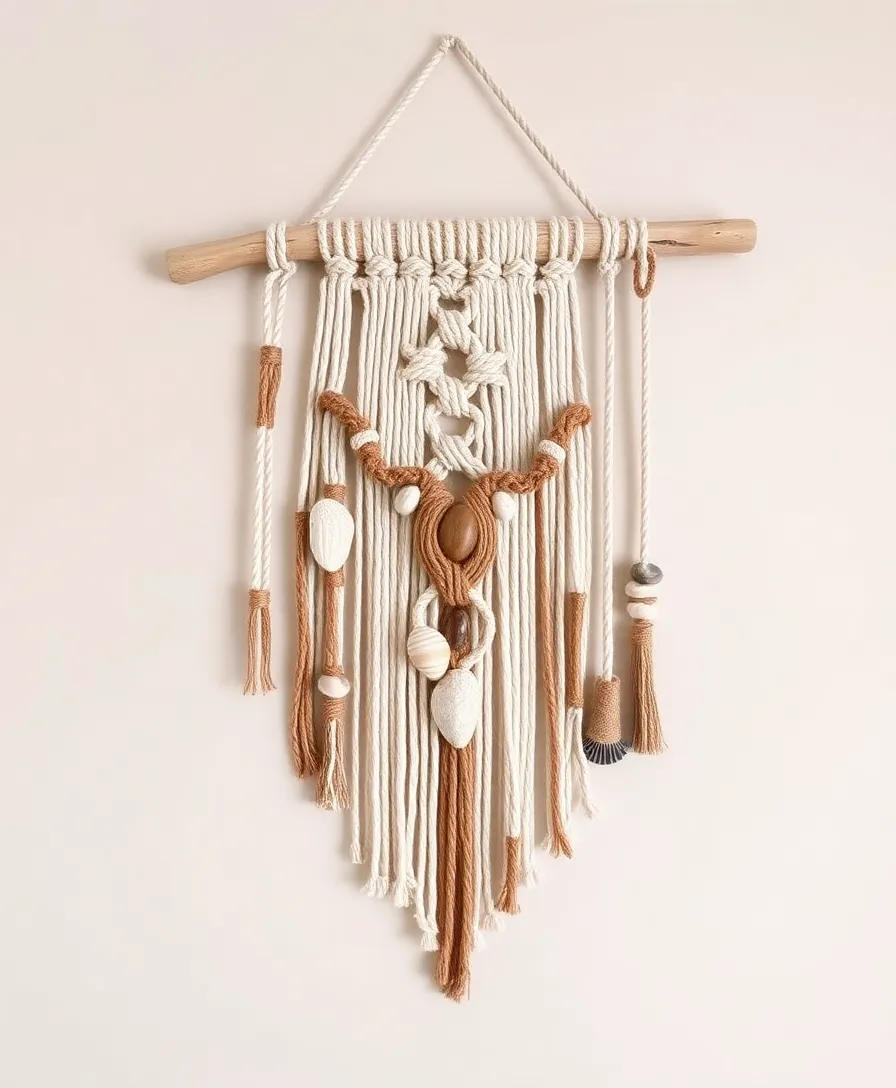 10 Budget-Friendly Macrame Wall Art Ideas That Will Wow Your Guests (You’ll Love #3!) - 7. Macrame Wall Hanging with Natural Elements