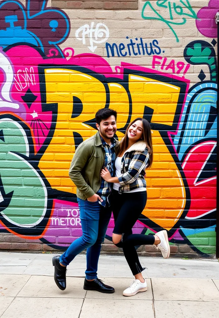 Take Your Love Outside: 8 Outdoor Valentine's Photoshoot Ideas You Can't Miss! - 7. Urban Street Art