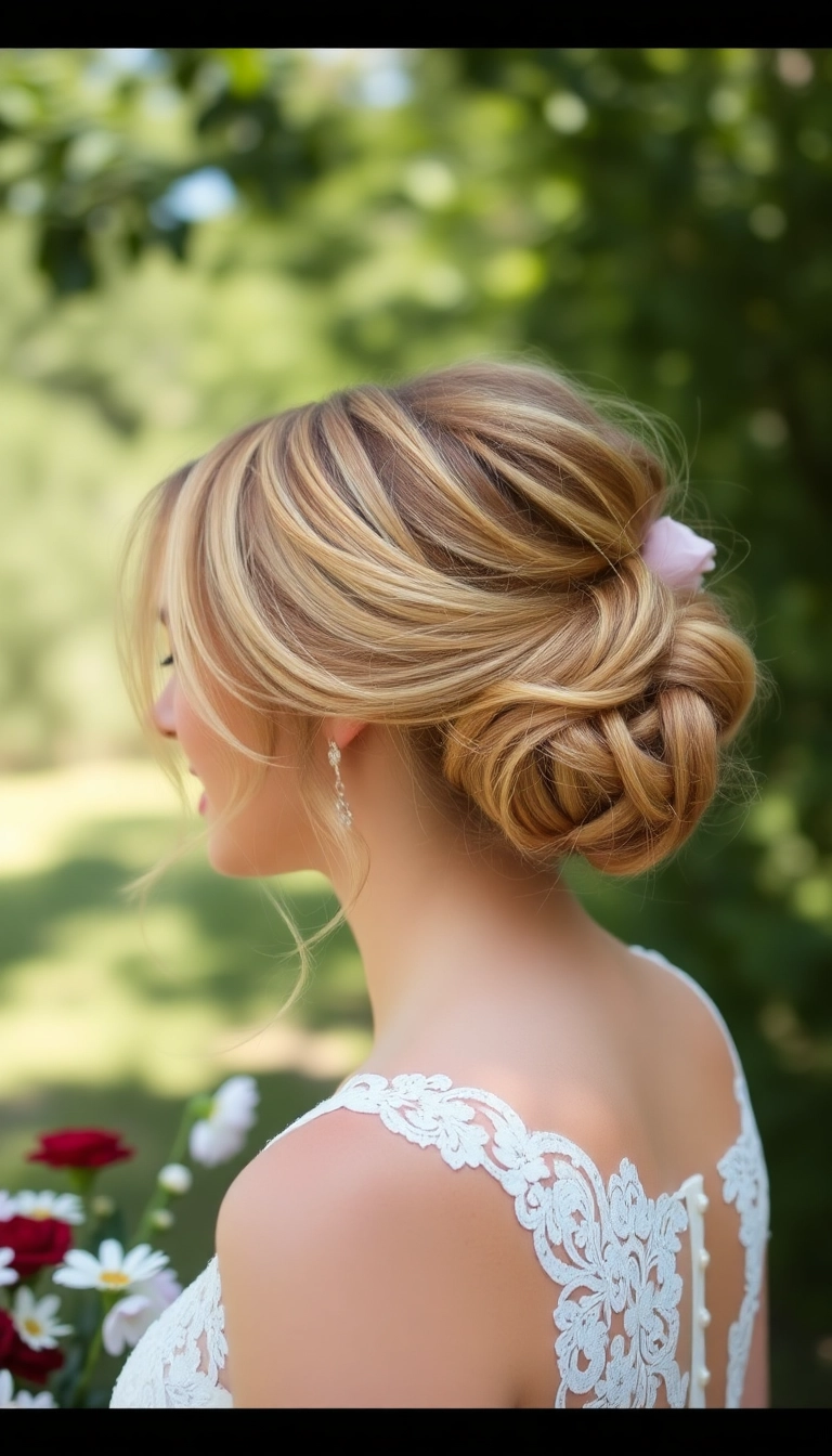 25 Romantic Wedding Hairstyles That Will Make Your Heart Melt (Especially #12!) - 7. Messy Bun with Soft Tendrils