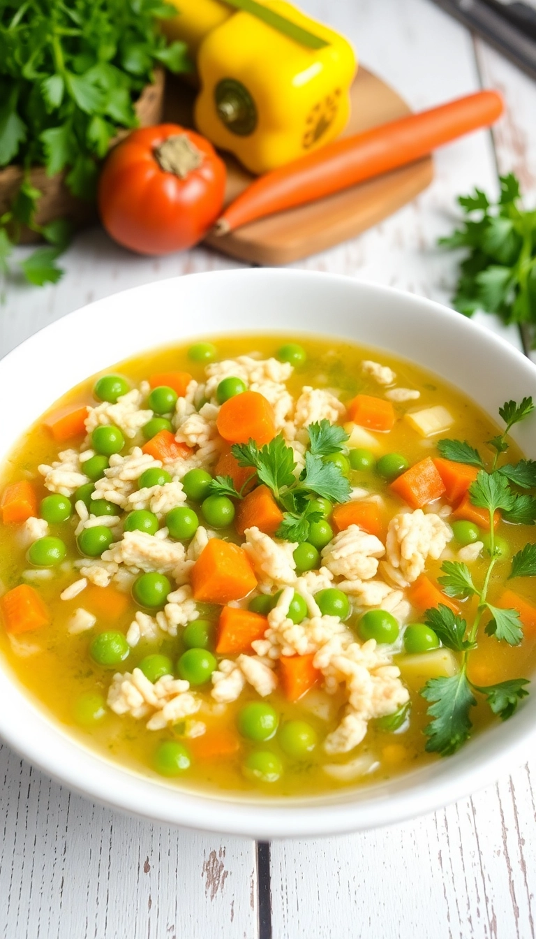 24 Chicken Rice Soup Ideas That'll Warm Your Soul (You Won't Believe #16!) - 19. Chicken Rice Soup with Peas and Carrots