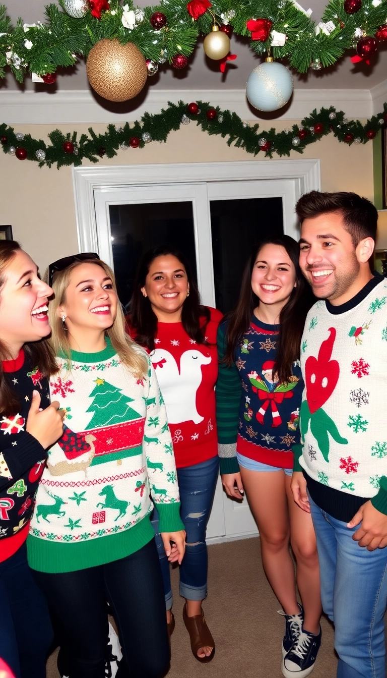 21 Friendsmas Party Ideas That Will Make You the Ultimate Holiday Host (You Won't Believe #14!) - 2. Friendsmas Sweater Contest