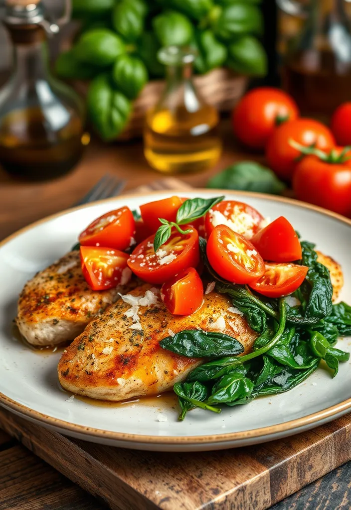 10 One-Pan Chicken Recipes That'll Make You Love Cooking Again (#7 Is a Game-Changer!) - 5. Italian Herb Chicken with Tomatoes and Spinach