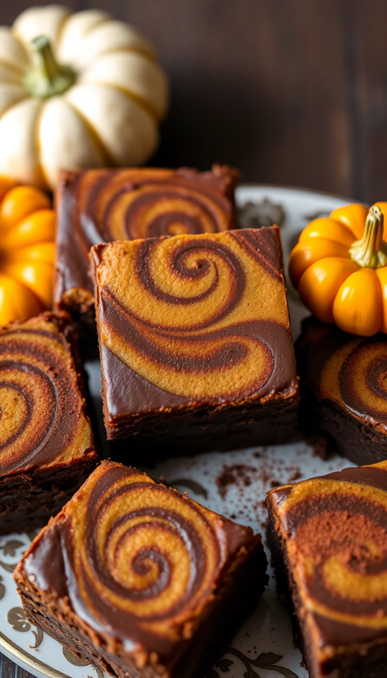 21 Fun Thanksgiving Dessert Ideas That'll Impress Your Guests (You Won't Believe #7!) - 20. Chocolate Pumpkin Swirl Brownies