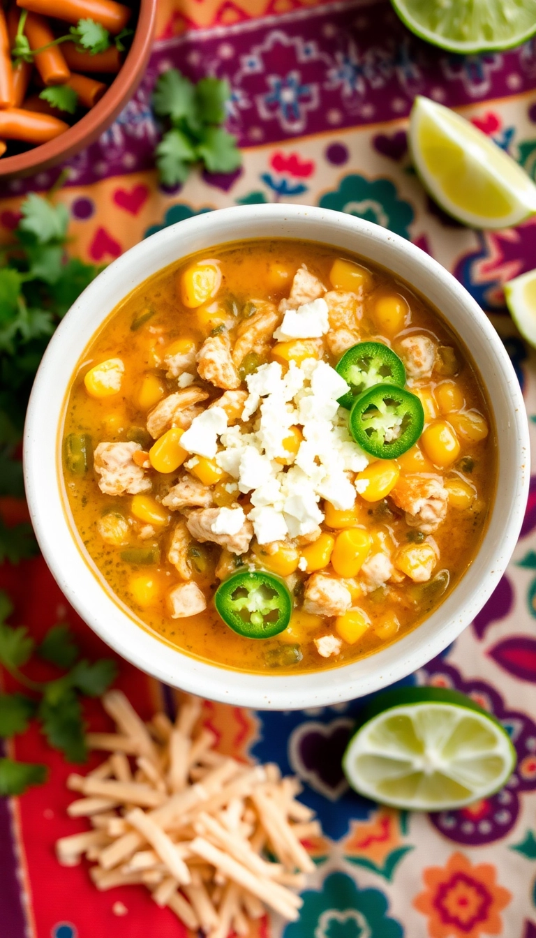 30 Mind-Blowing Crockpot White Chicken Chili Recipes You Need to Try Tonight! - 16. White Chicken Chili with Corn and Green Chiles