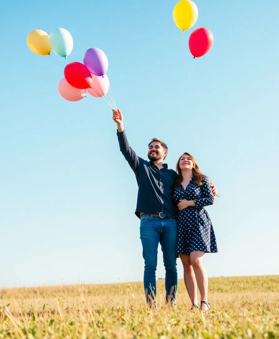 20 Unforgettable Valentine's Day Photo Shoot Ideas That Couples Will Adore (You’ll Love #12!) - 3. Whimsical Balloon Release