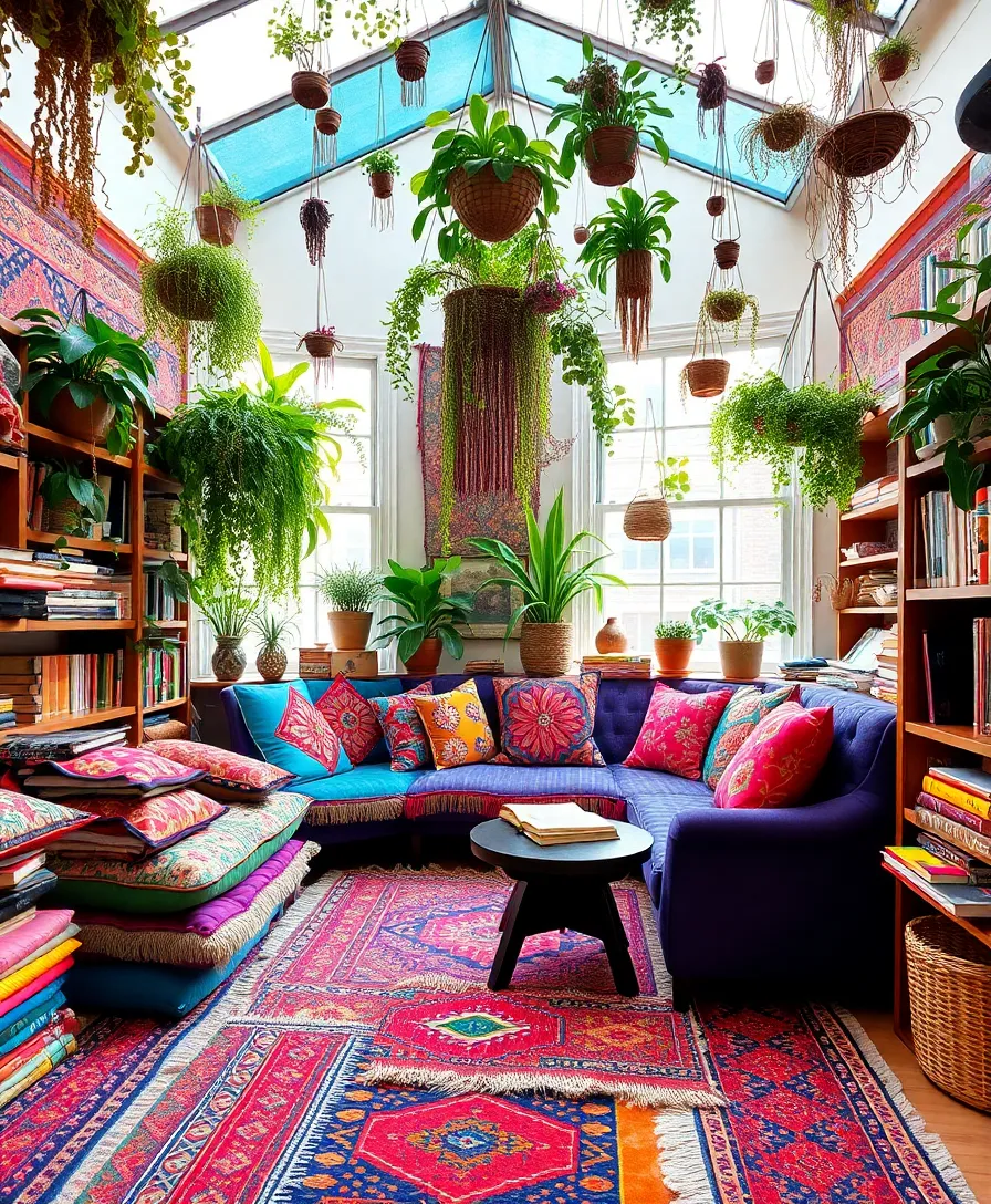 14 Cozy DIY Reading Nooks That Are Perfect for Book Lovers (You’ll Wish You Had #4!) - 8. The Colorful Bohemian Nook