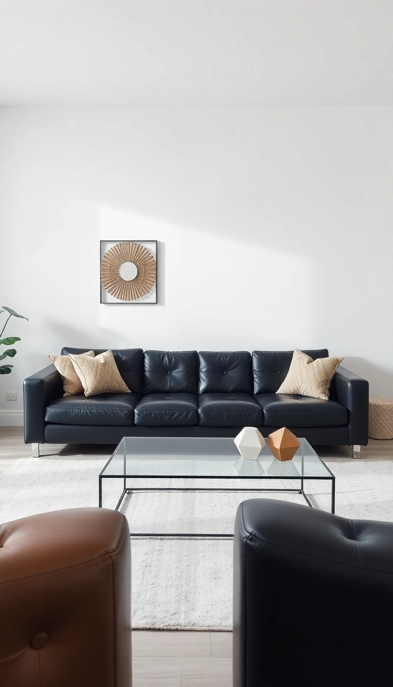 21 Stunning Leather Couch Living Room Decor Ideas That Will Transform Your Space! - 2. Modern Minimalism