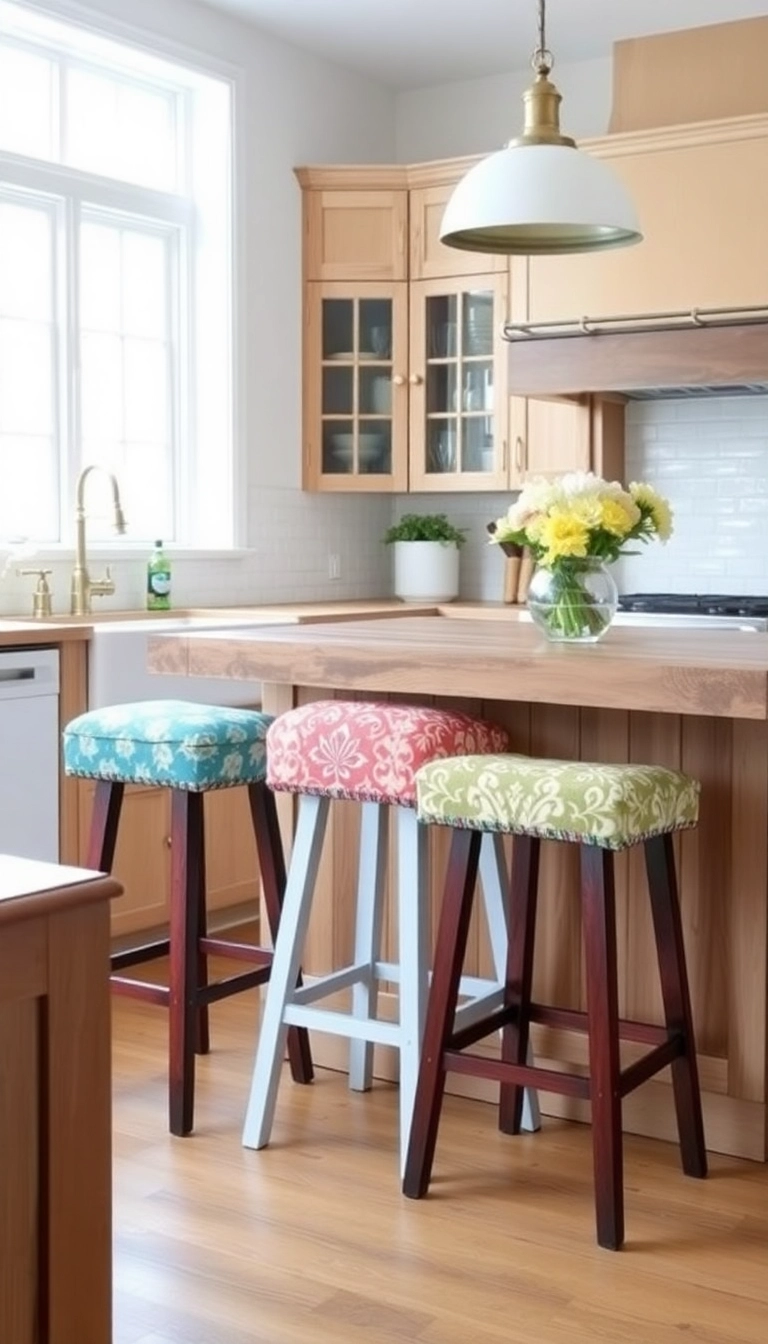 15 Stunning Upcycled Furniture Ideas You Can Make This Weekend (Wait Until You See #9!) - 12. Fabric-Covered Stools