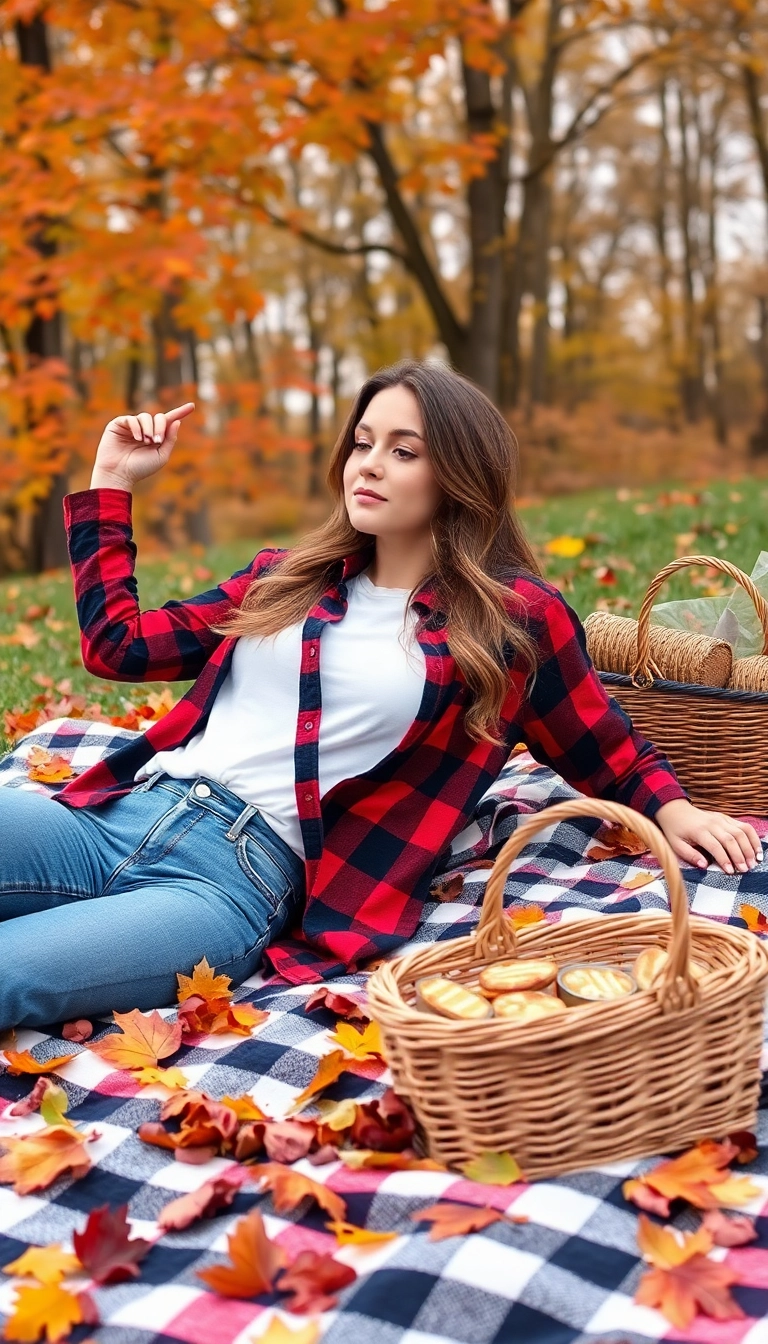 20 Trendy Thanksgiving Outfit Aesthetic Inspirations That Will Elevate Your Fall Wardrobe! - 3. Flannel Shirts and High-Waisted Jeans