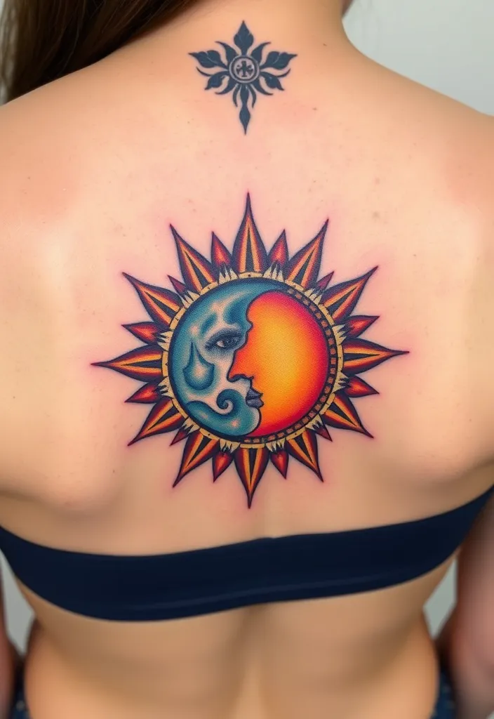 15 Stunning Moon Tattoo Designs That Will Inspire Your Next Ink Adventure! - 11. Moon and Sun