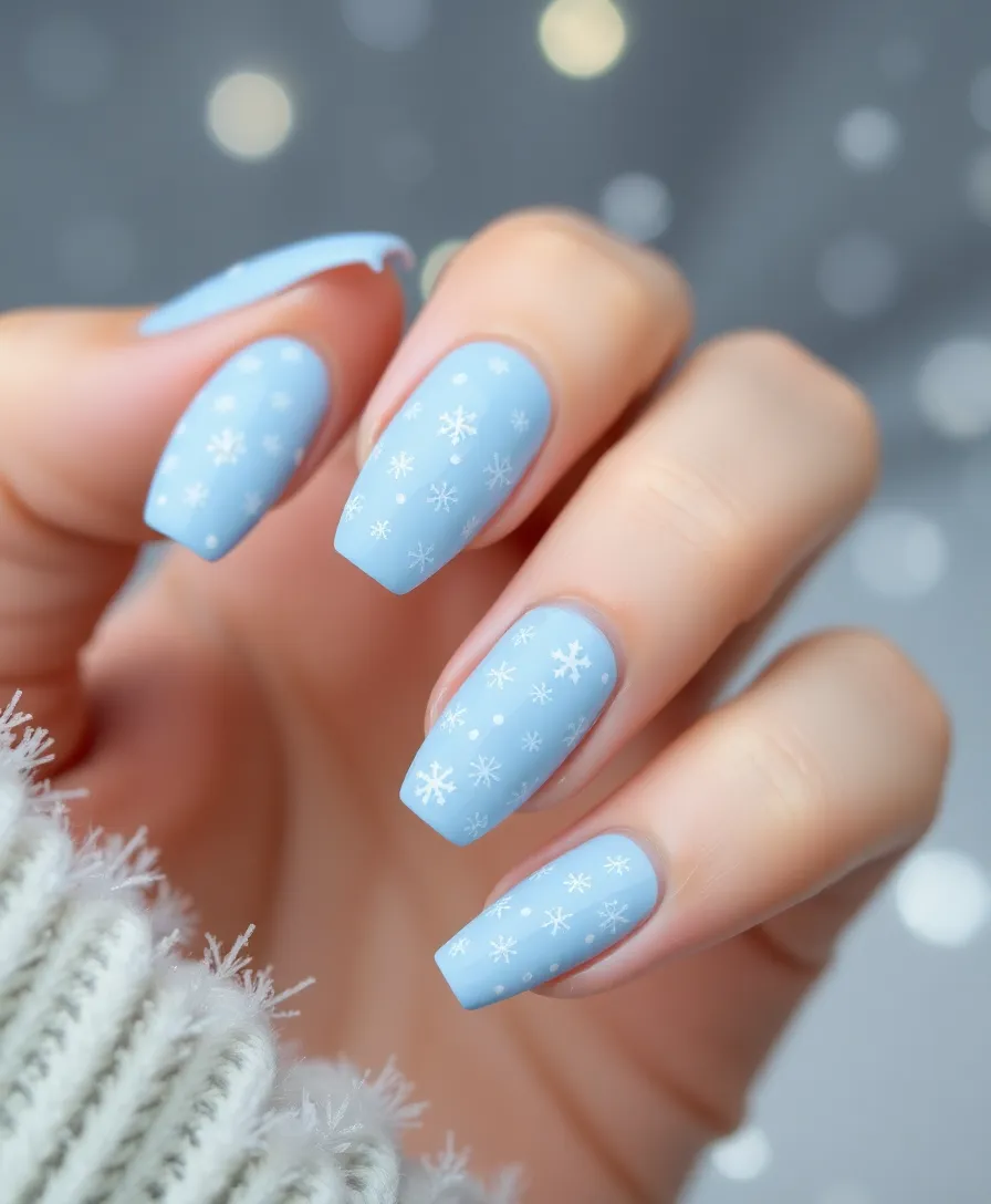 Glitter & Glam: Perfect New Year’s Nails for a Sparkling Start - 6. Sparkling Snowflakes