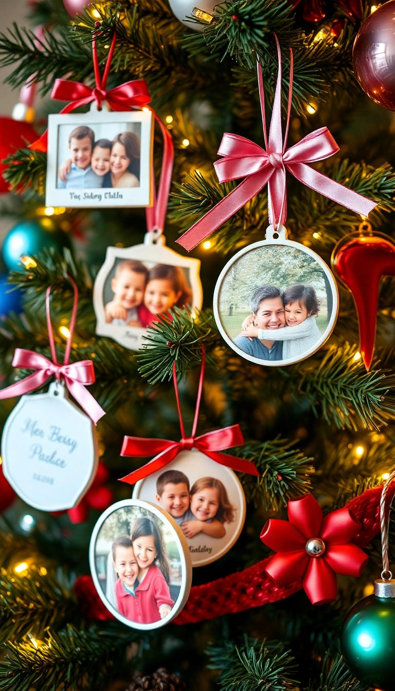 15 Easy DIY Christmas Decor Projects That Will Impress Your Guests (and Save You Money!) - 9. Photo Ornament Display