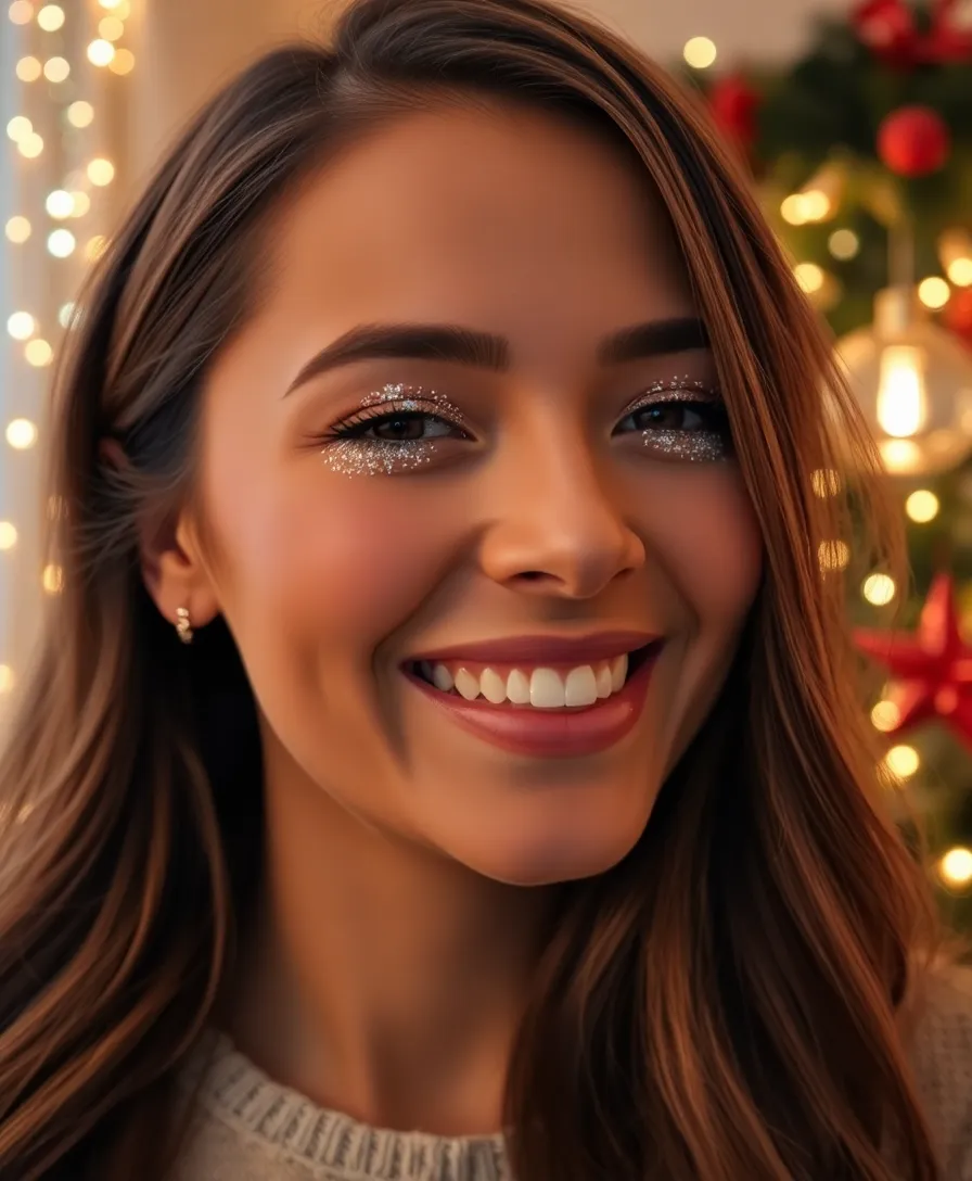 10 Natural Holiday Makeup Looks That Are Effortlessly Beautiful (You’ll Love #7!) - 4. Glittery Accents