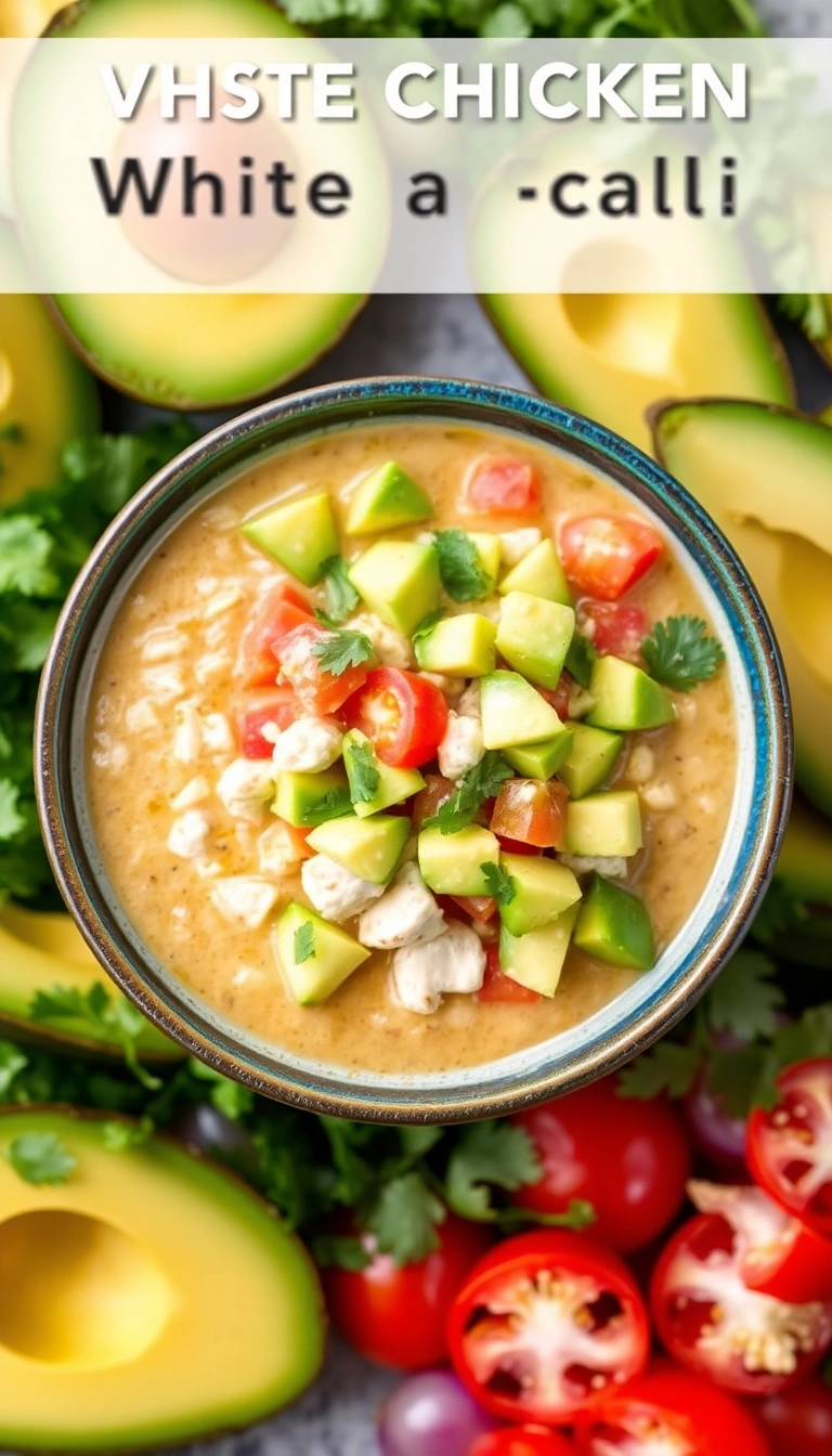 20 Creamy White Chicken Chili Ideas That'll Make Your Taste Buds Dance! - 12. White Chicken Chili with Avocado Salsa