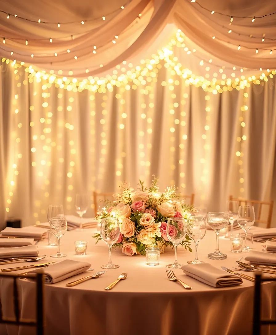 17 Unique Pink and Gold Tablescape Ideas That Will Leave Guests Speechless! - 6. Whimsical Fairy Lights