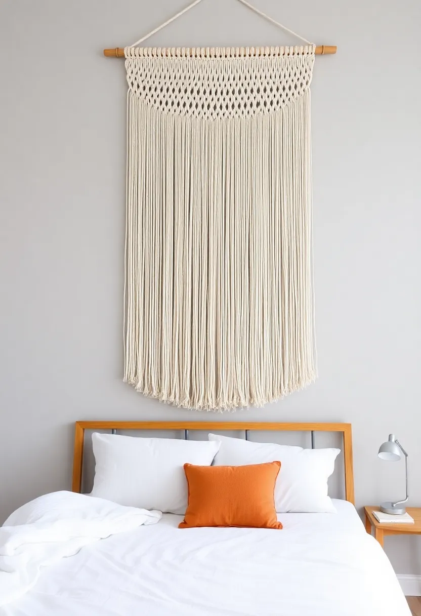 10 Budget-Friendly Macrame Wall Art Ideas That Will Wow Your Guests (You’ll Love #3!) - 2. Minimalist Macrame Fringe Piece