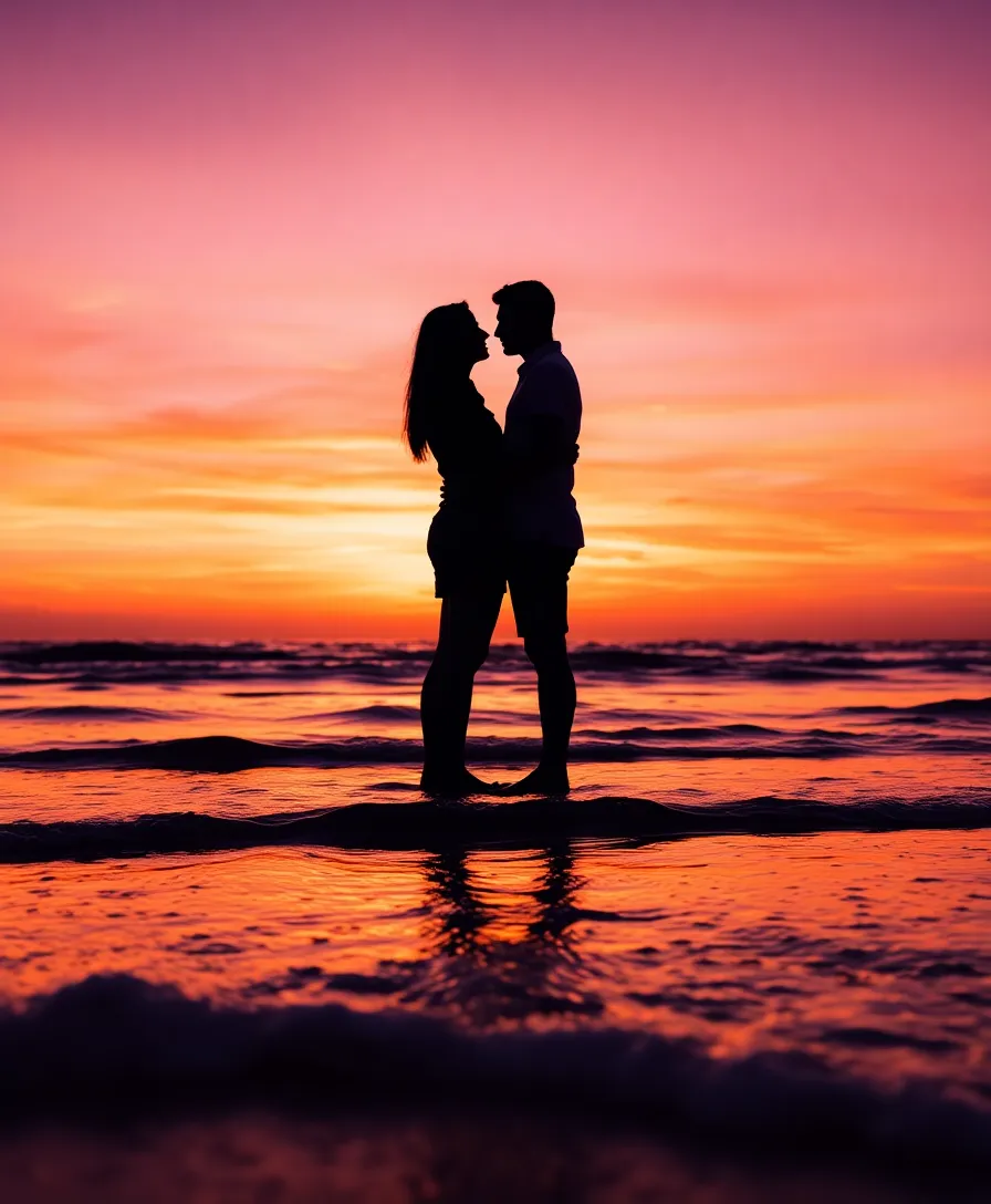 20 Unforgettable Valentine's Day Photo Shoot Ideas That Couples Will Adore (You’ll Love #12!) - 4. Romantic Sunset Silhouettes