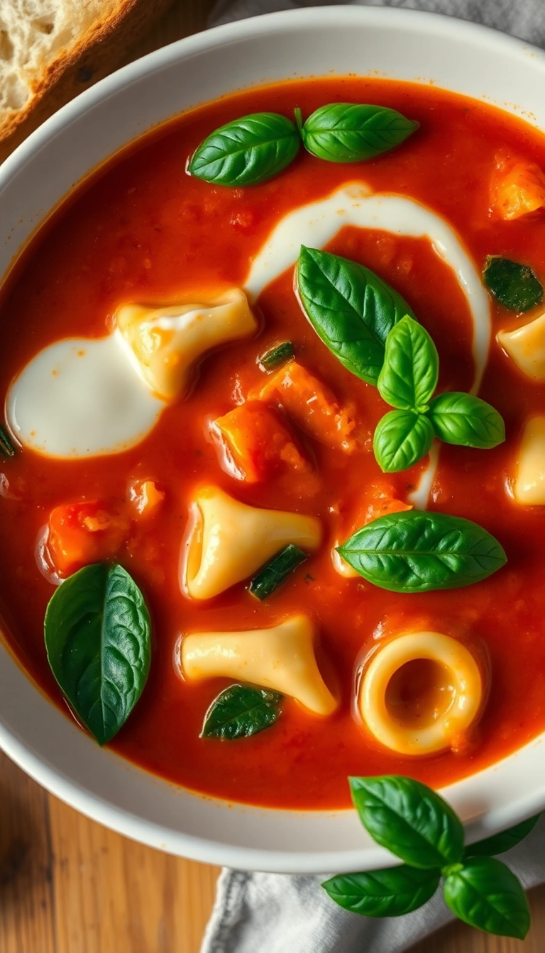 22 Chicken Tortellini Soup Ideas for a Cozy Night In (You Won't Want to Miss #10!) - 9. Creamy Tomato Chicken Tortellini Soup