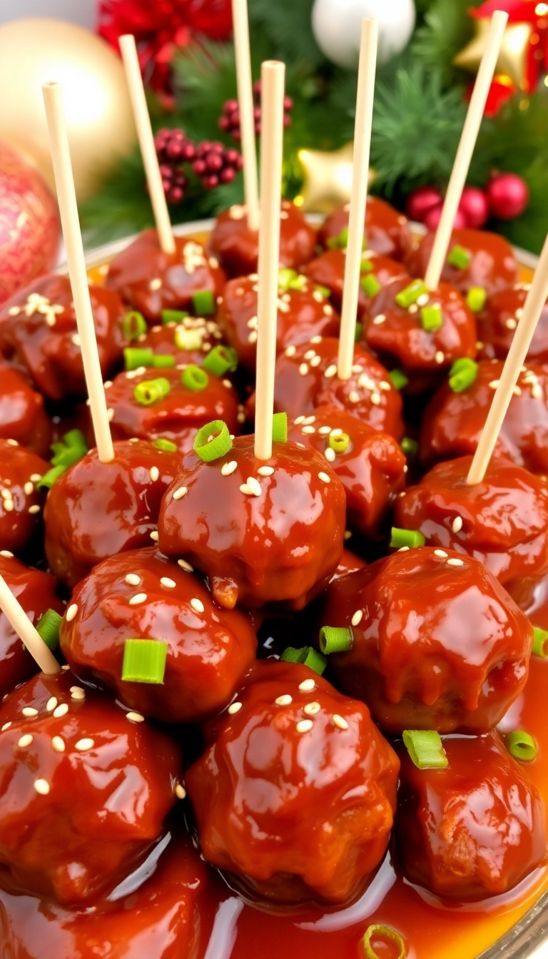 22 Festive Appetizers to Make Your Christmas Party Unforgettable (Don't Miss #7!) - 19. Sweet and Spicy Meatballs