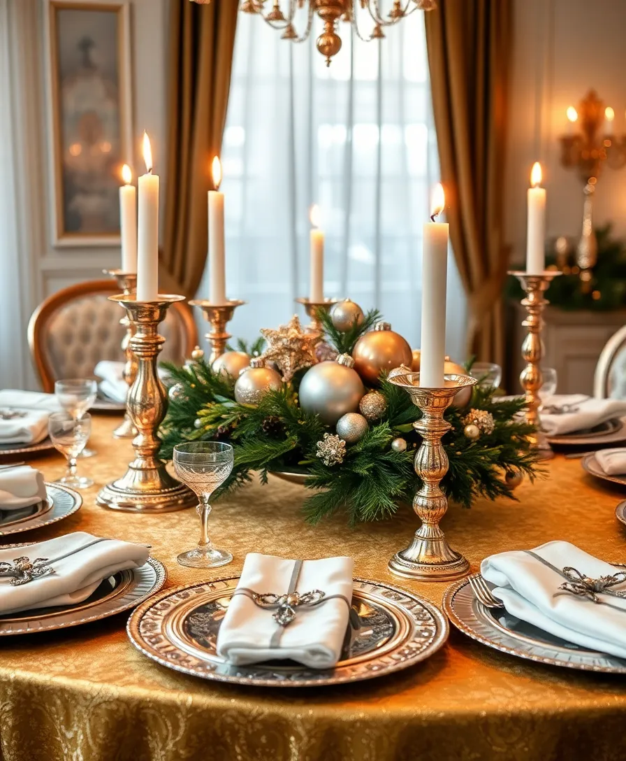 16 Gorgeous Christmas Table Decor Ideas That Will Dazzle Your Guests. - 4. Glamorous Gold and Silver