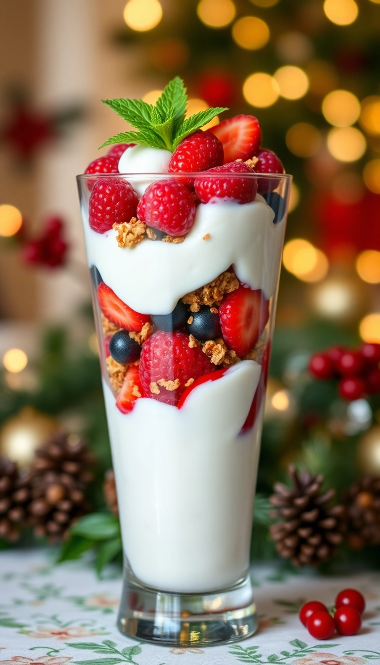 18 Christmas Breakfast Ideas That Will Make Your Mornings Merry! - 13. Berry Yogurt Parfaits