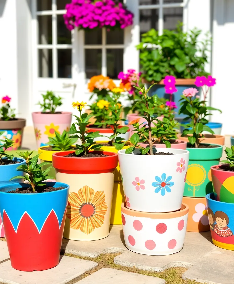 30 DIY Home Projects That'll Impress Your Friends (Even If You’re Not Crafty!) - 4. Painted Flower Pots