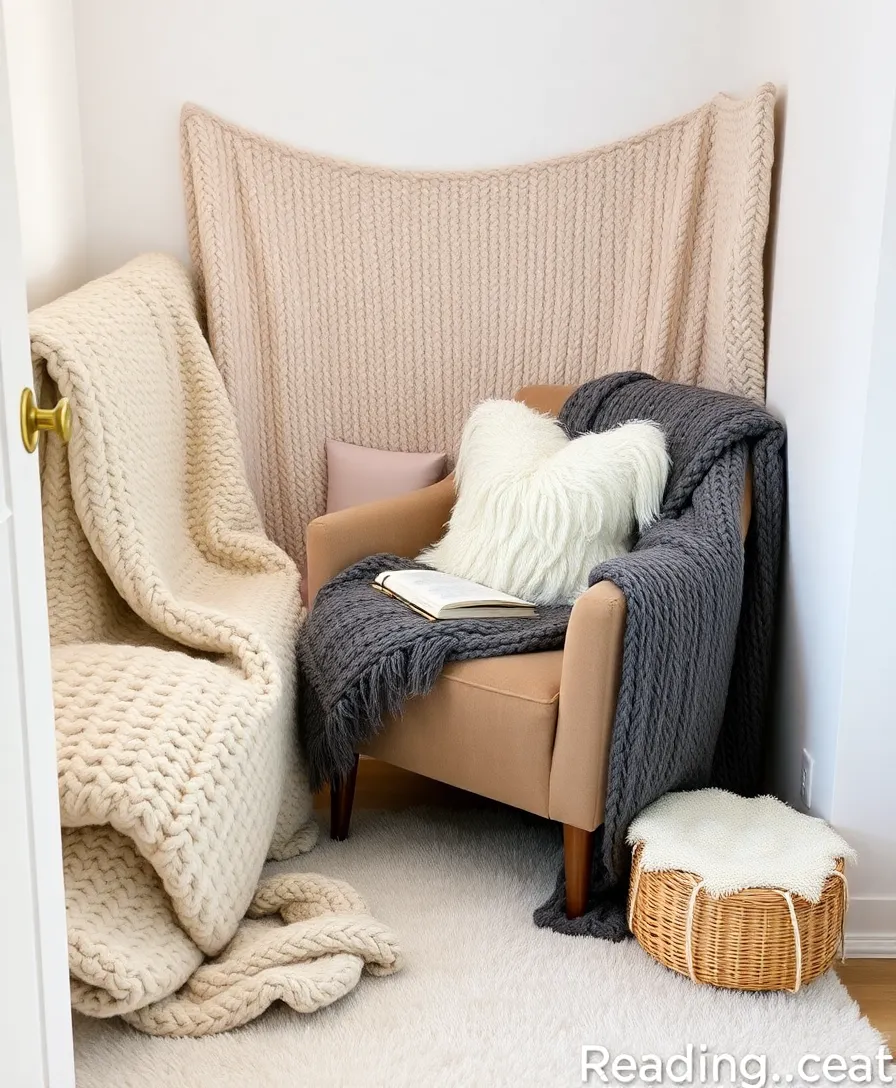 14 Cozy DIY Reading Nooks That Are Perfect for Book Lovers (You’ll Wish You Had #4!) - 13. The Soft Textured Nook