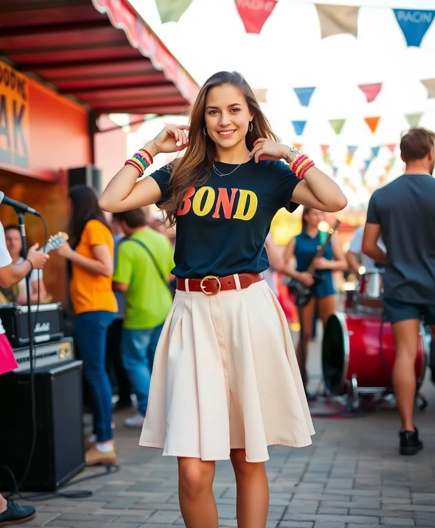 21 Trendy Casual Outfits for Teens That'll Make You the Style Icon of Your Squad! - 19. Vintage Band Tee and Skirt