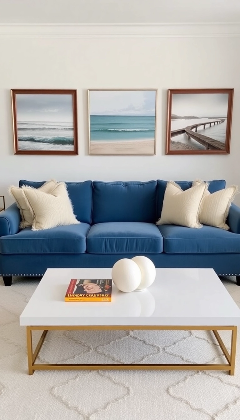 14 Coastal Blue Couch Living Room Ideas That Will Bring the Beach to Your Home! - 14. Coastal Chic