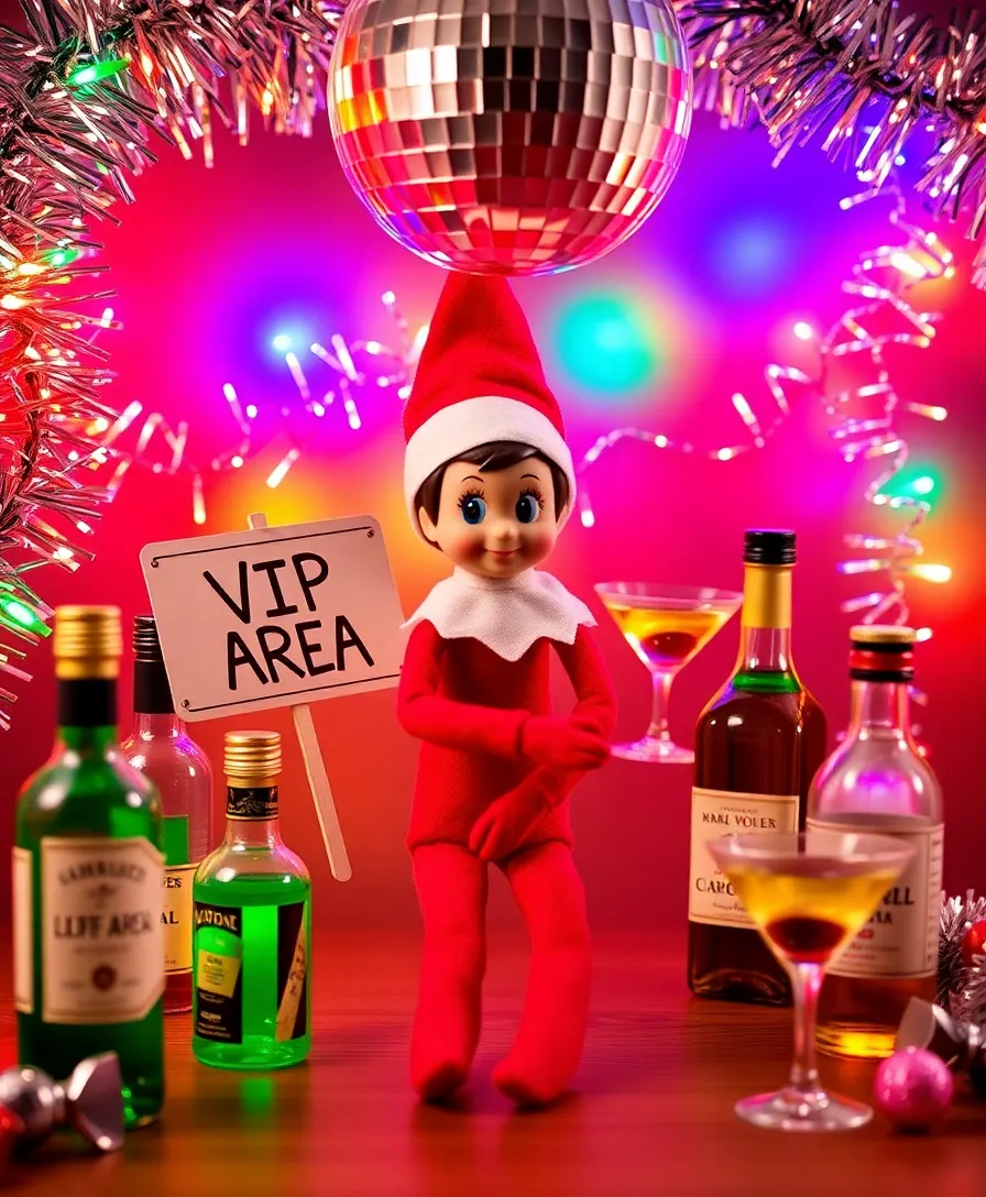 10 Outrageously Funny Elf on the Shelf Ideas for Adults This Holiday Season! - 1. Elf's Wild Night Out