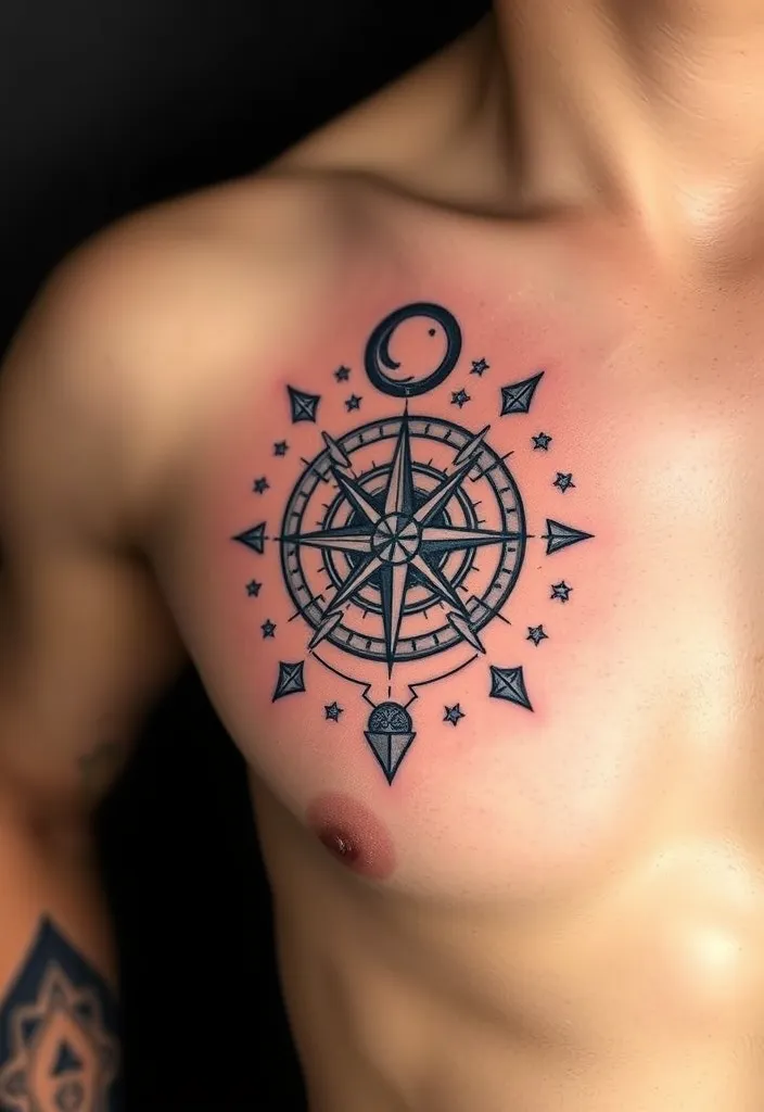 15 Stunning Moon Tattoo Designs That Will Inspire Your Next Ink Adventure! - 7. Moon and Compass