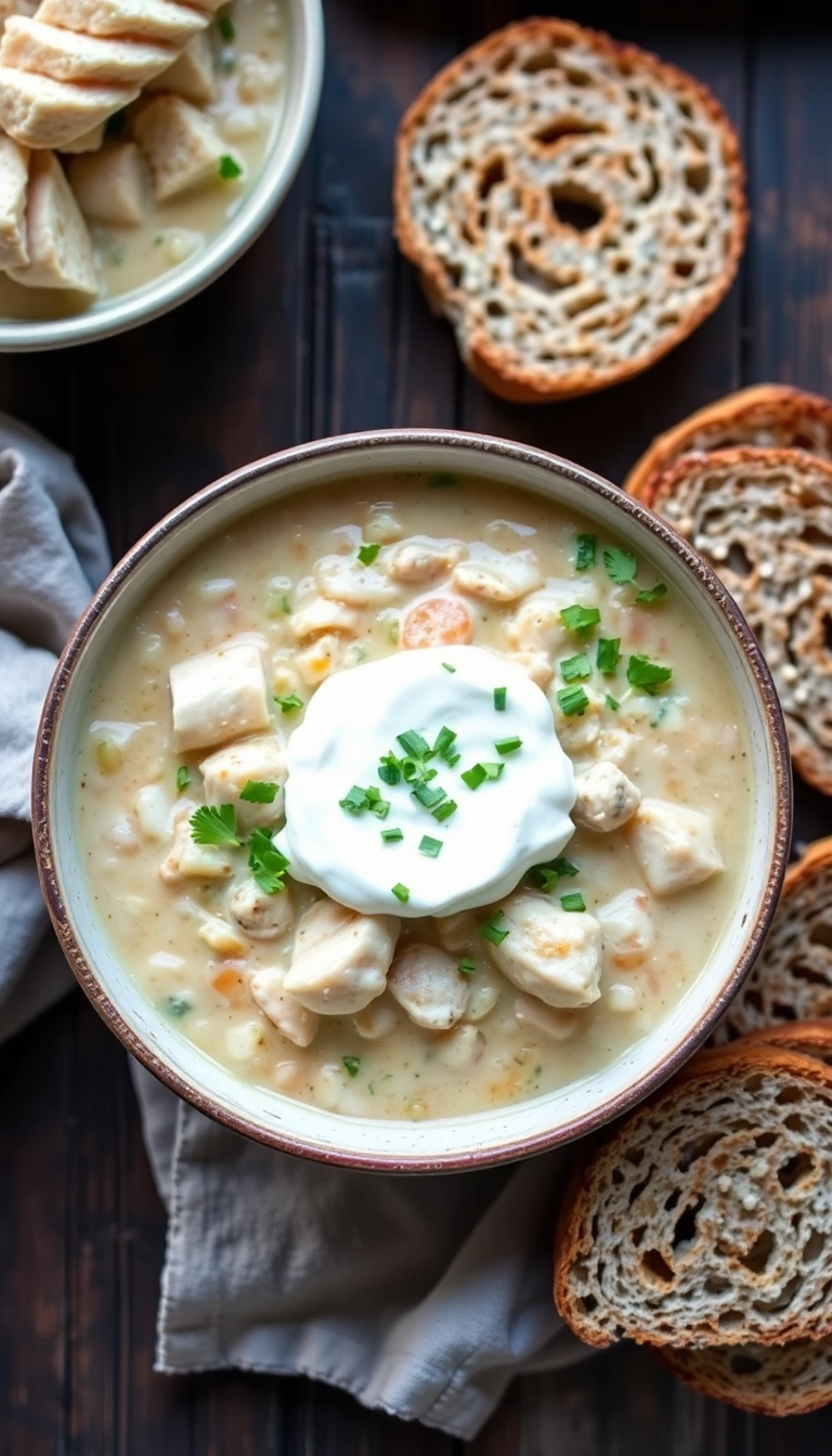 30 Mind-Blowing Crockpot White Chicken Chili Recipes You Need to Try Tonight! - 24. Greek Yogurt White Chicken Chili