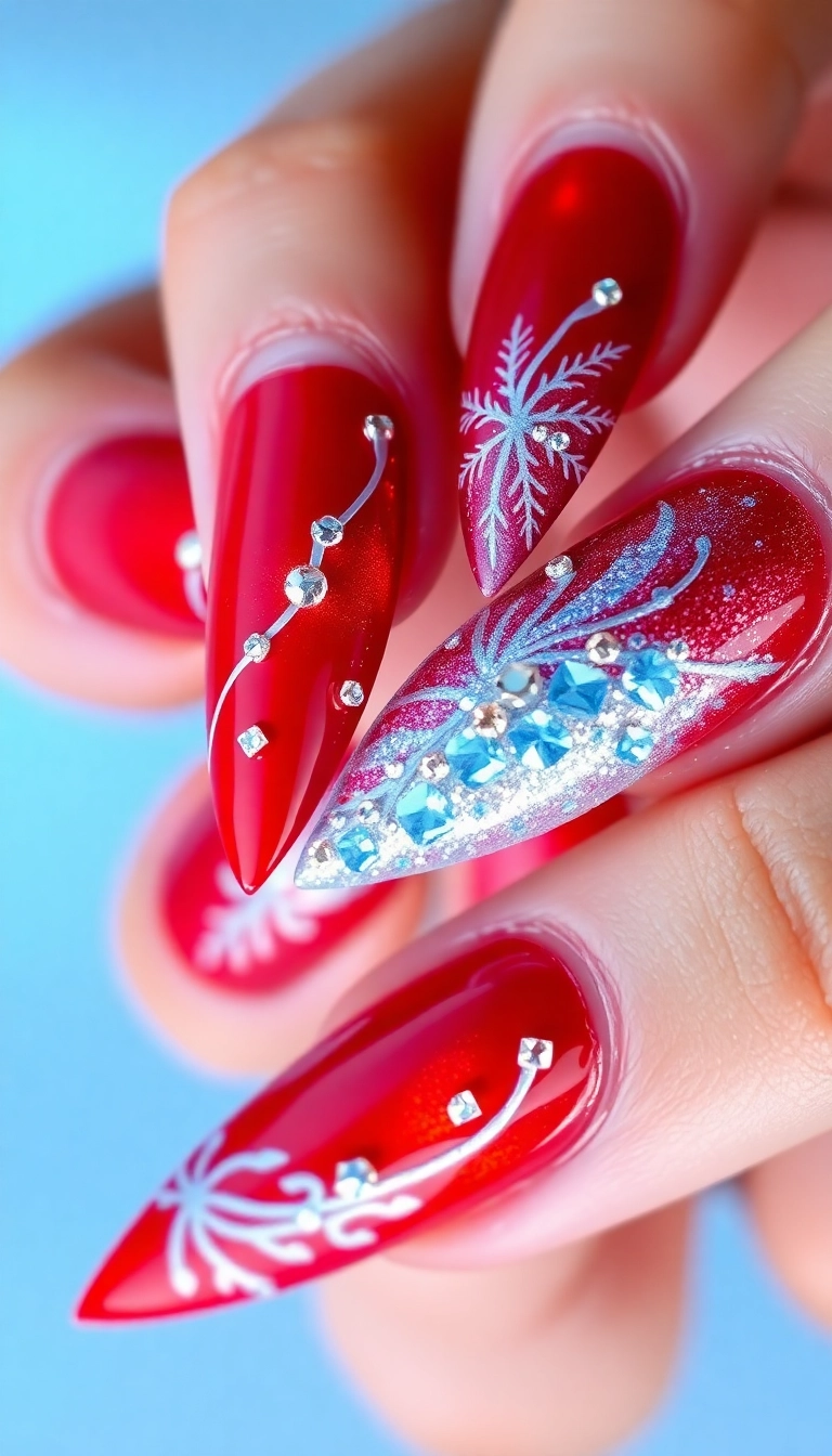 23 Fire Nail Inspirations That Will Ignite Your Creativity! - 5. Fire and Ice