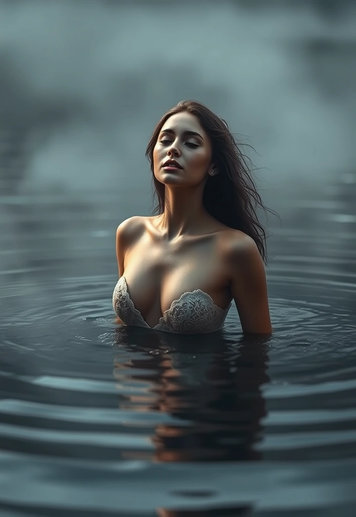 16 Dark Feminine Art Pieces That Perfectly Capture Vulnerability and Strength! - 8. The Lady of the Lake