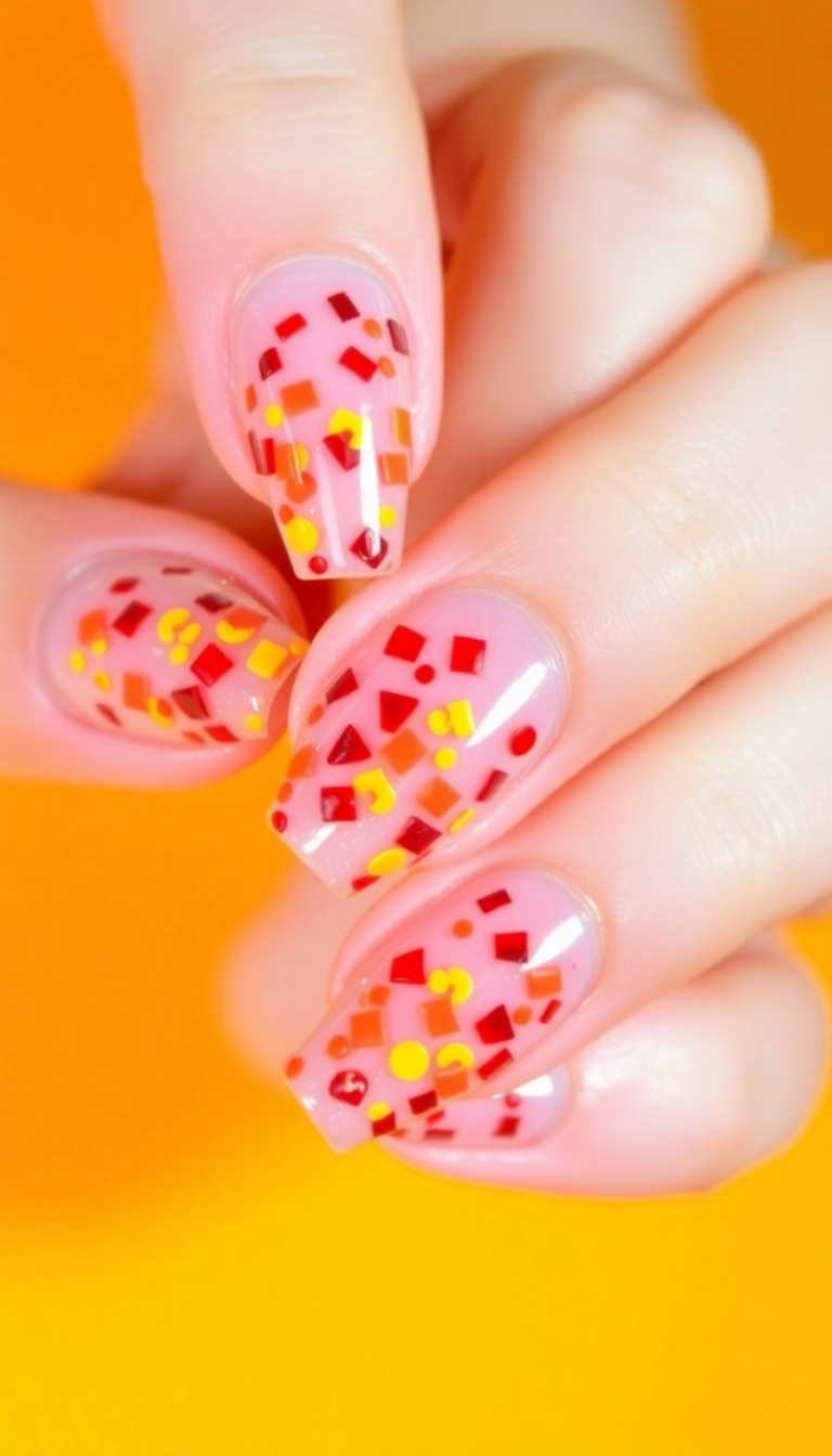 23 Fire Nail Inspirations That Will Ignite Your Creativity! - 15. Fiery Confetti