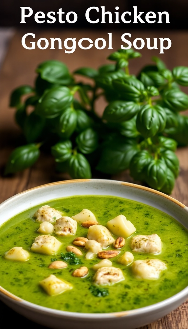 21 Chicken Gnocchi Soup Crockpot Ideas That Will Warm Your Soul! - 9. Pesto Chicken Gnocchi Soup