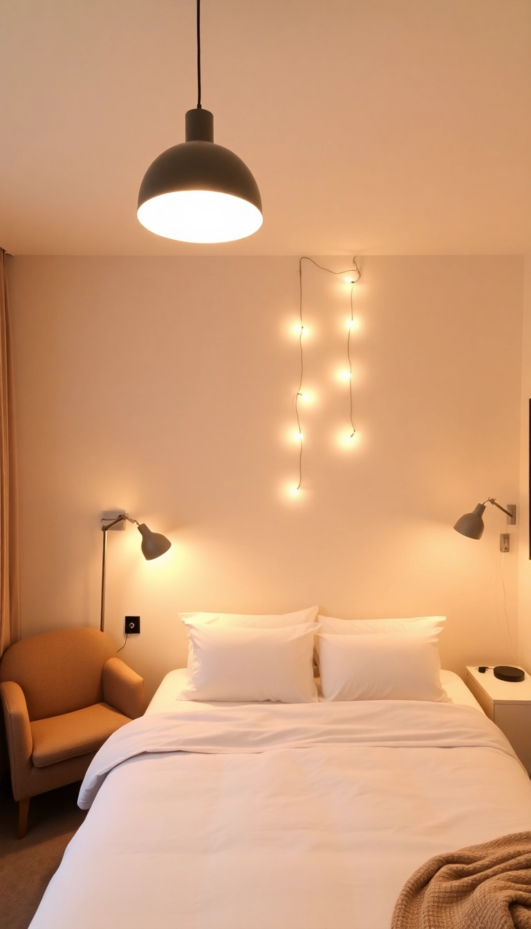 21 Minimalist Bedroom Inspirations That Will Transform Your Space (You Won't Believe #8!) - 13. Layered Lighting