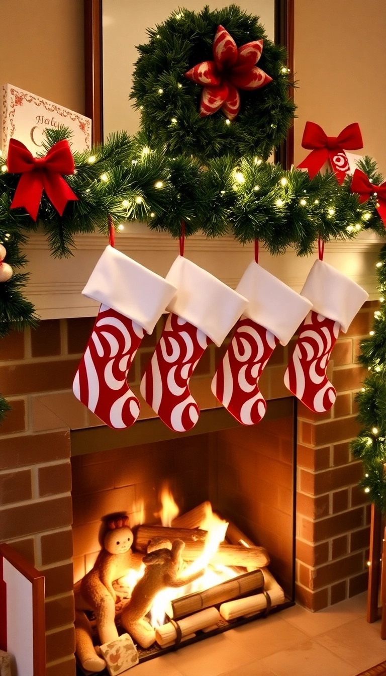 21 Peppermint Christmas Decorations That'll Sweeten Your Holiday Spirit (Wait Until You See #13!) - 6. Peppermint-Themed Stockings