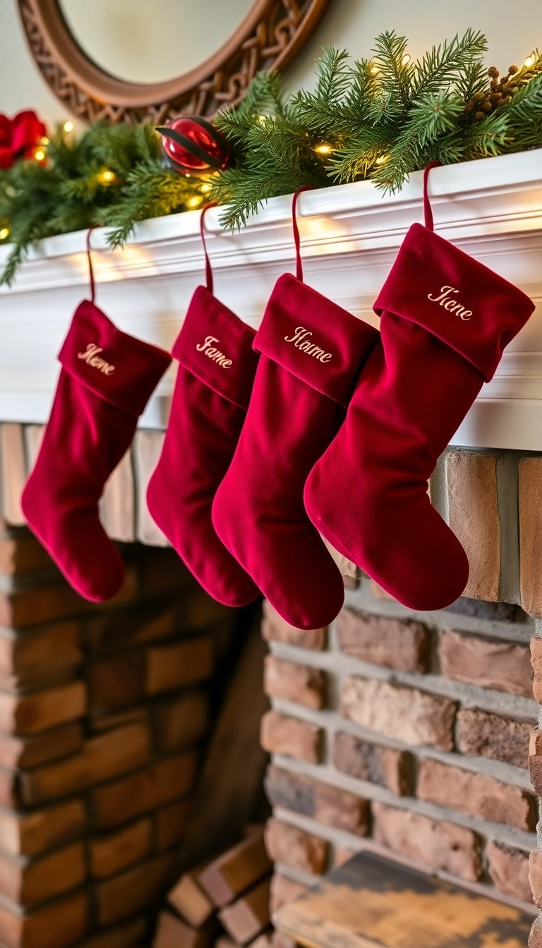 21 Creative Burgundy Christmas Inspiration Ideas That Will Leave Your Guests in Awe! - Burgundy Stockings