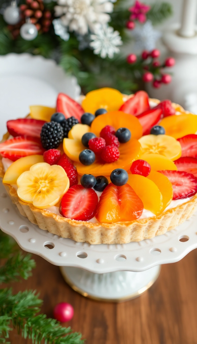 21 Festive Christmas Party Food Ideas That Will Wow Your Guests (You Won't Believe #10!) - 13. Holiday Fruit Tart